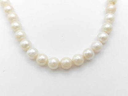 Pearl Necklace, Diameter: Approx. 8.0-8.4mm, Sterling Silver, 42.6g 