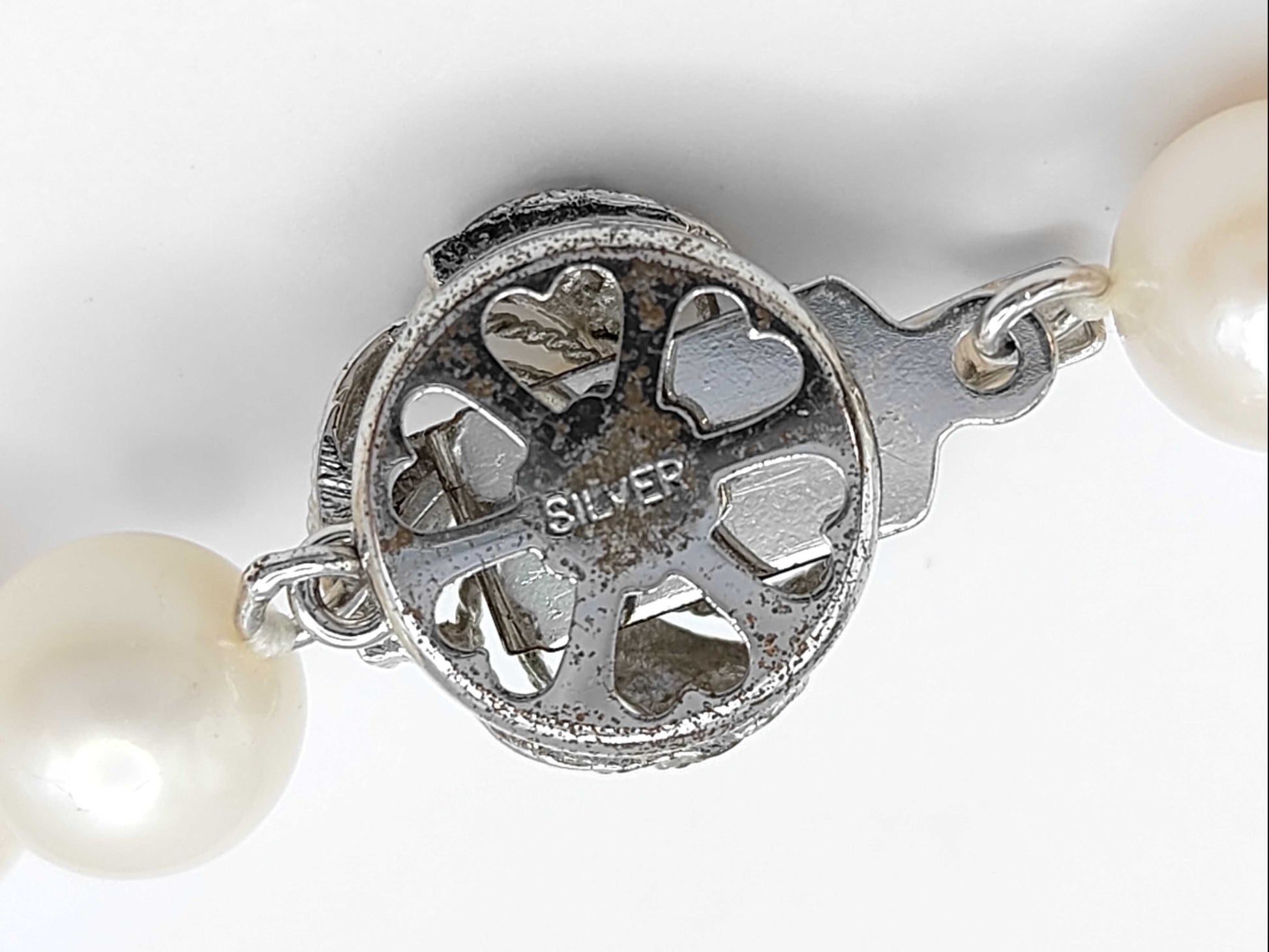 Pearl Necklace, Diameter: Approx. 8.0-8.4mm, Sterling Silver, 42.8g 