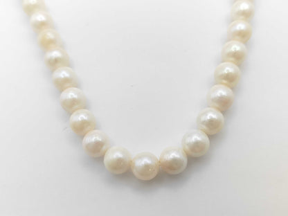 Pearl Necklace, Diameter: Approx. 8.0-8.4mm, Sterling Silver, 42.8g 