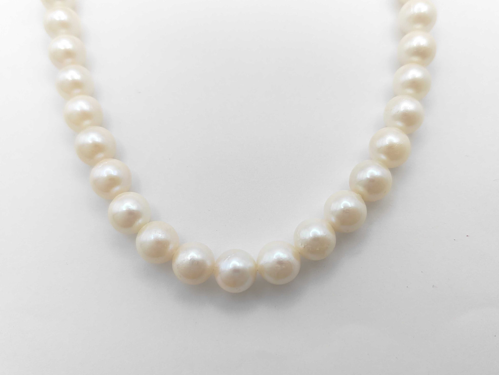 Pearl Necklace, Diameter: Approx. 7.5-7.9mm, Sterling Silver, 38.2g 