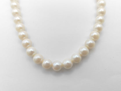 Pearl Necklace, Diameter: Approx. 7.5-7.9mm, Sterling Silver, 38.2g 