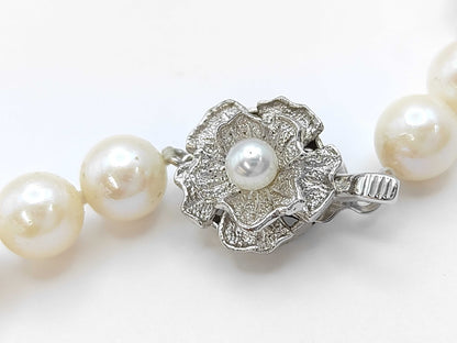 Pearl Necklace, Diameter: Approx. 7.5-7.9mm, Sterling Silver, 38.2g 