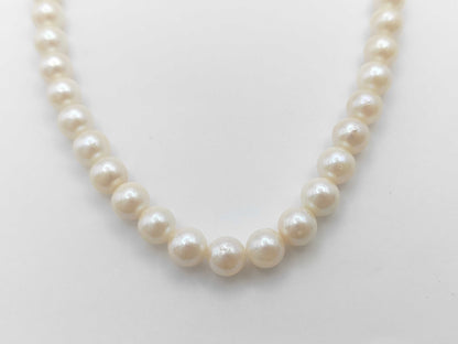Pearl Necklace, Diameter: Approx. 7.5-7.9mm, Sterling Silver, 38.2g 
