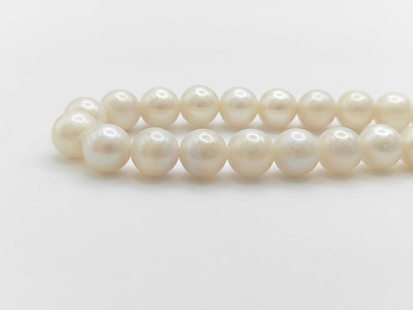 Long Pearl Necklace, Diameter 7.0-7.4mm, Sterling Silver, 92.6g 