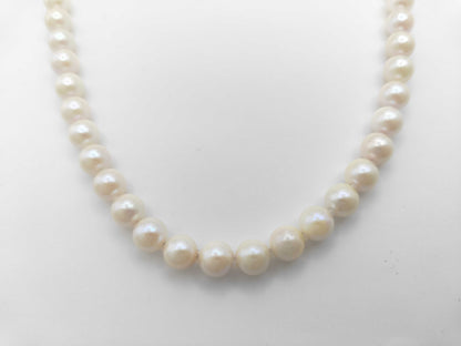 Pearl Necklace, Diameter: Approx. 7.5-7.9mm, Sterling Silver, 37.9g ​​