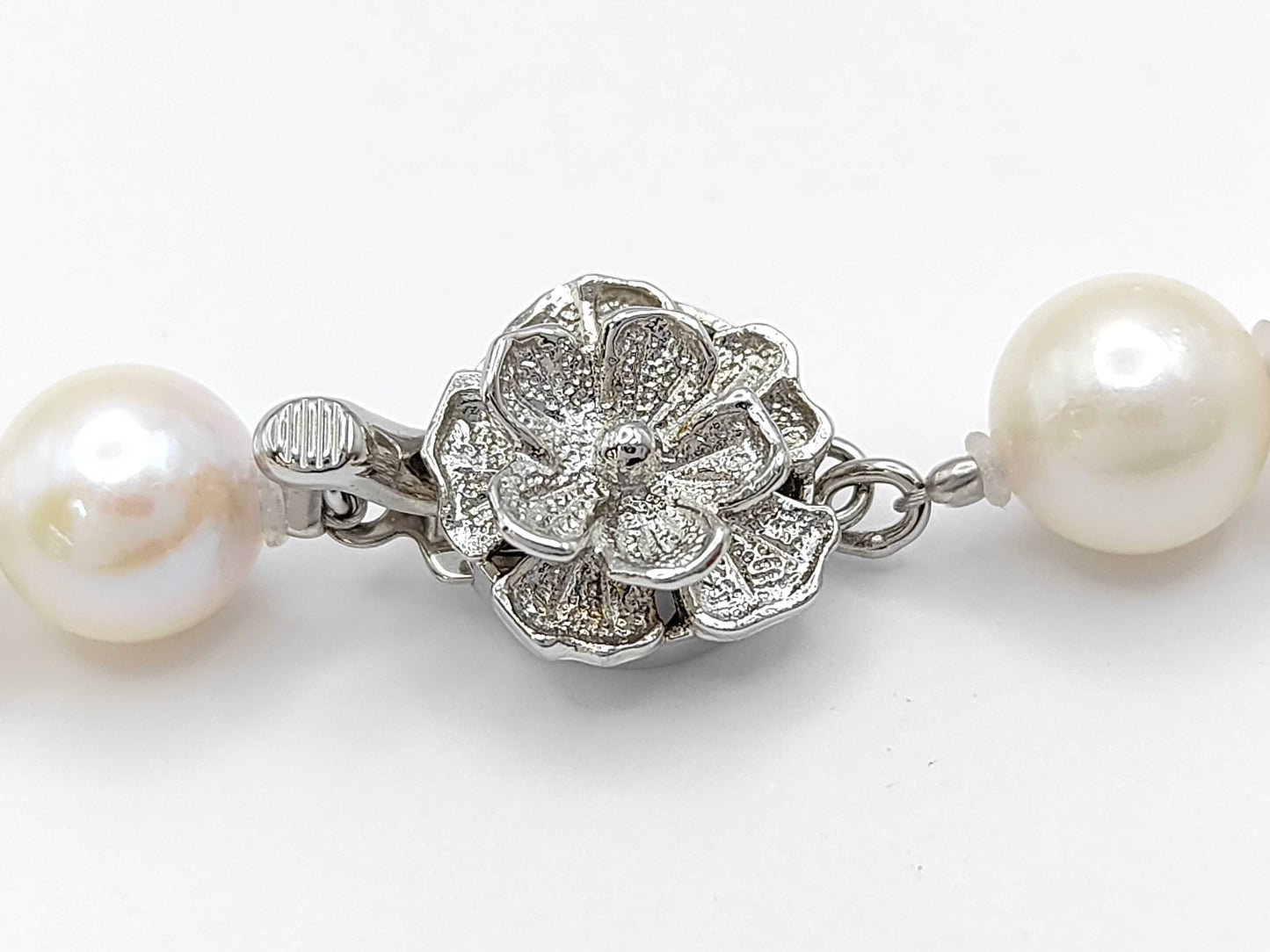 Pearl Necklace, Diameter: Approx. 7.5-7.9mm, Sterling Silver, 37.9g ​​