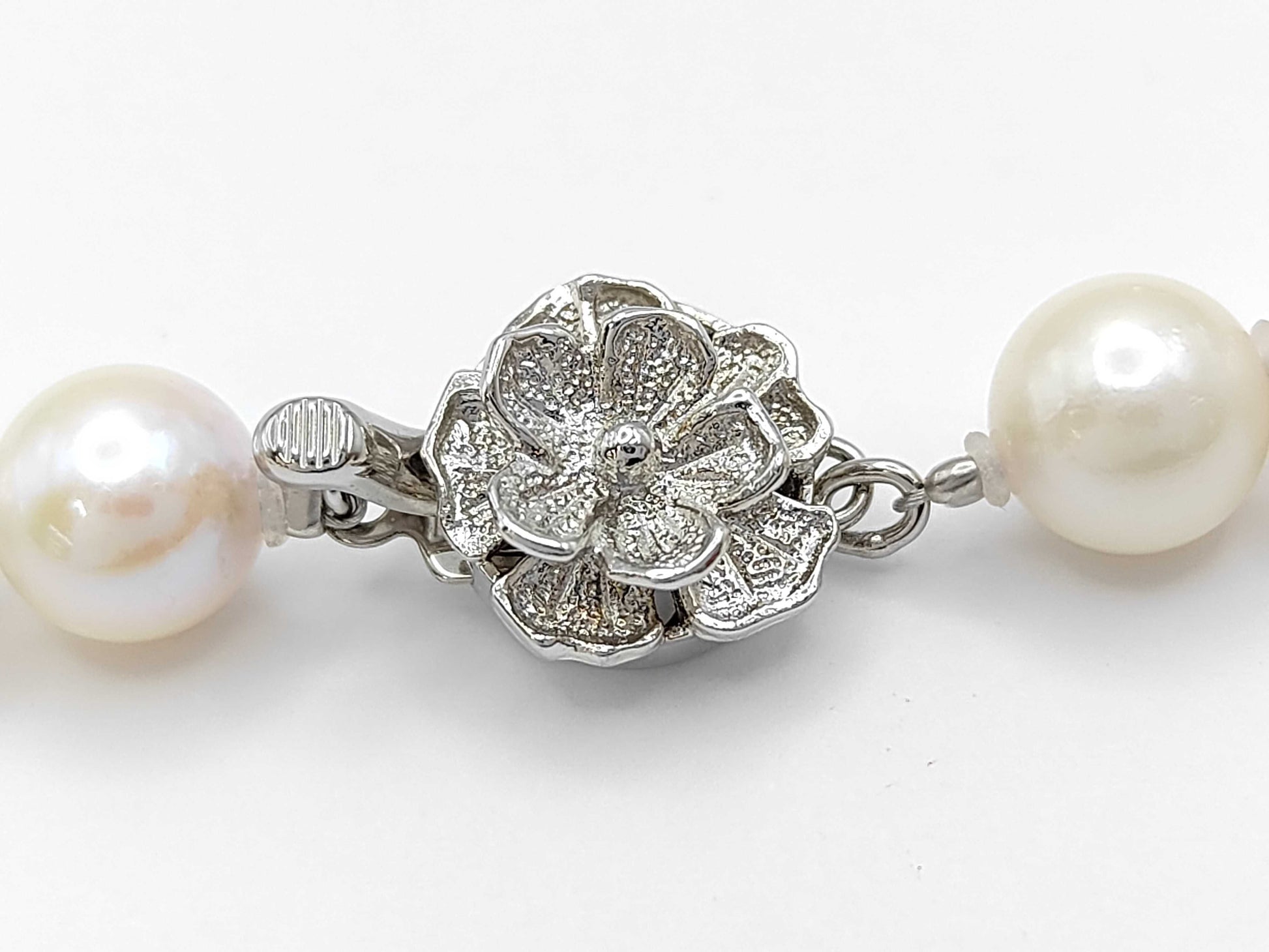 Pearl Necklace, Diameter: Approx. 7.5-7.9mm, Sterling Silver, 37.9g ​​