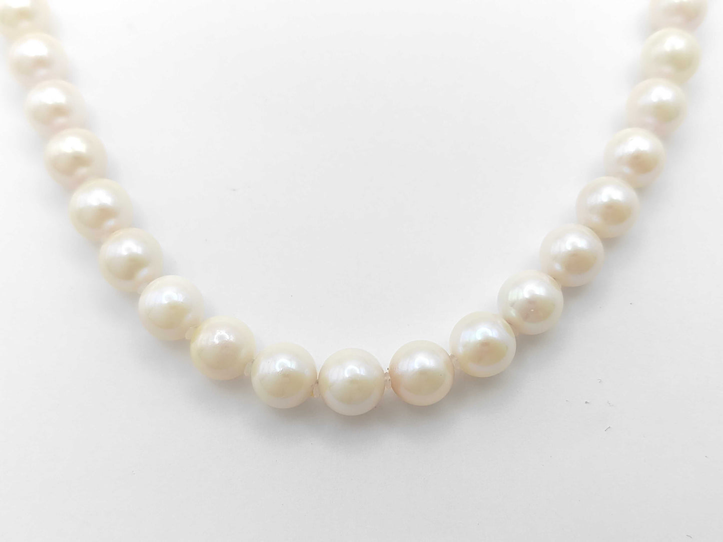 Pearl Necklace, Diameter: Approx. 7.5-7.9mm, Sterling Silver, 37.9g ​​