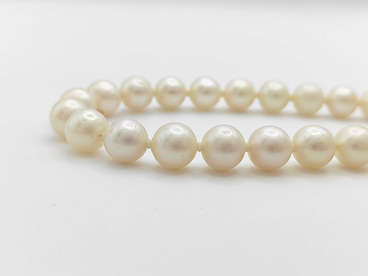 Pearl Necklace, Diameter: Approx. 8.0-8.3mm, Sterling Silver, 38.5g 