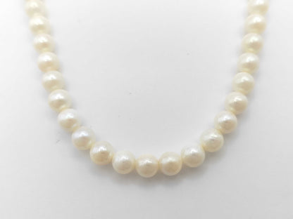 Pearl Necklace, Diameter: Approx. 6.5-6.9mm, Sterling Silver, 28.2g 