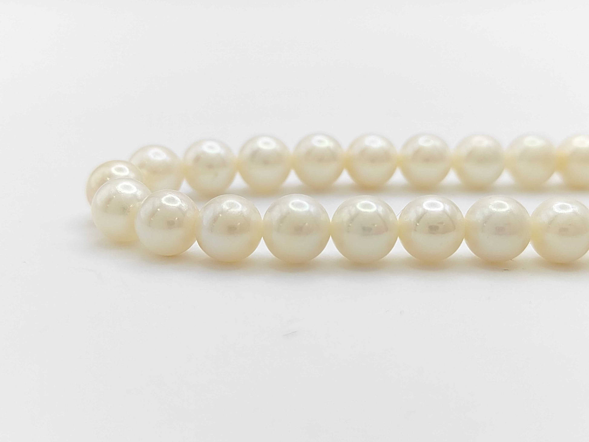 Pearl Necklace, Diameter: Approx. 6.5-6.9mm, Sterling Silver, 28.2g 
