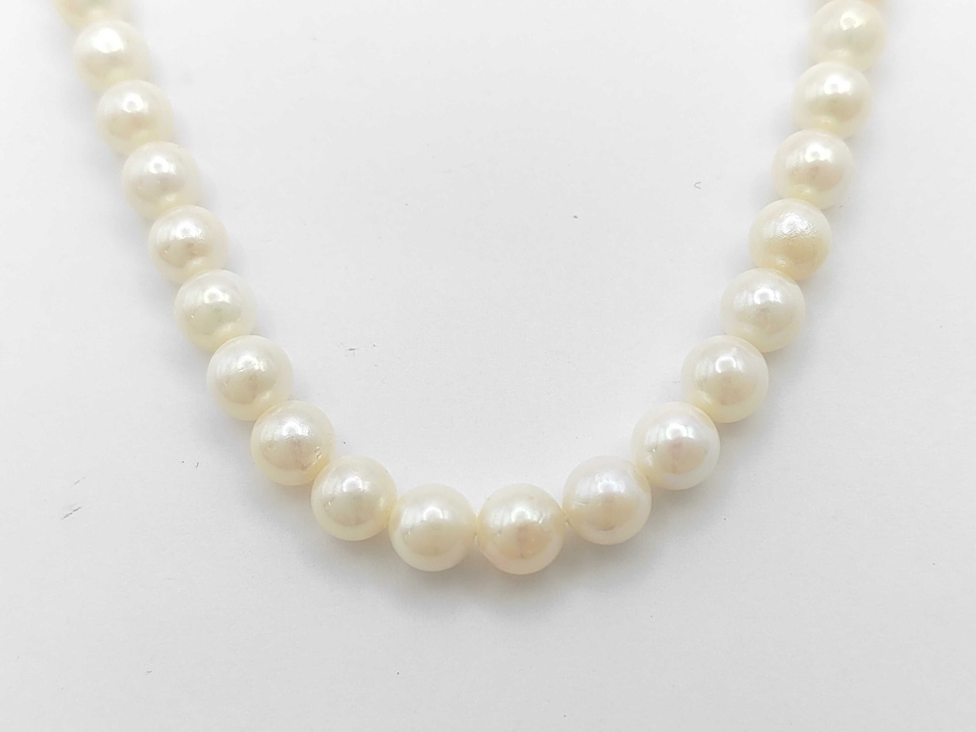 Pearl Necklace, Diameter: Approx. 6.5-6.9mm, Sterling Silver, 28.2g 