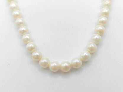 Pearl Necklace, Diameter: Approx. 6.5-6.9mm, Sterling Silver, 28.2g 