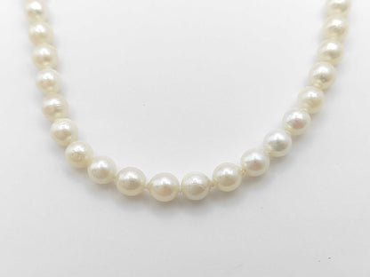 Semi-Round Pearl Necklace, Diameter: Approx. 7.0-7.4mm, Sterling Silver, 31.9g 