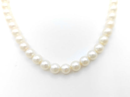 Pearl Necklace, Diameter: Approx. 6.9-7.4mm, Sterling Silver, 30.4g 