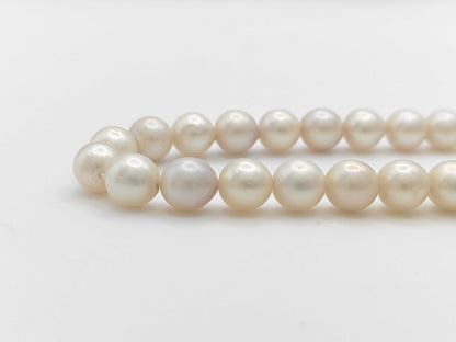 Semi-Round Pearl Necklace, Diameter: Approx. 7.0-7.4mm, Sterling Silver, 30.5g 