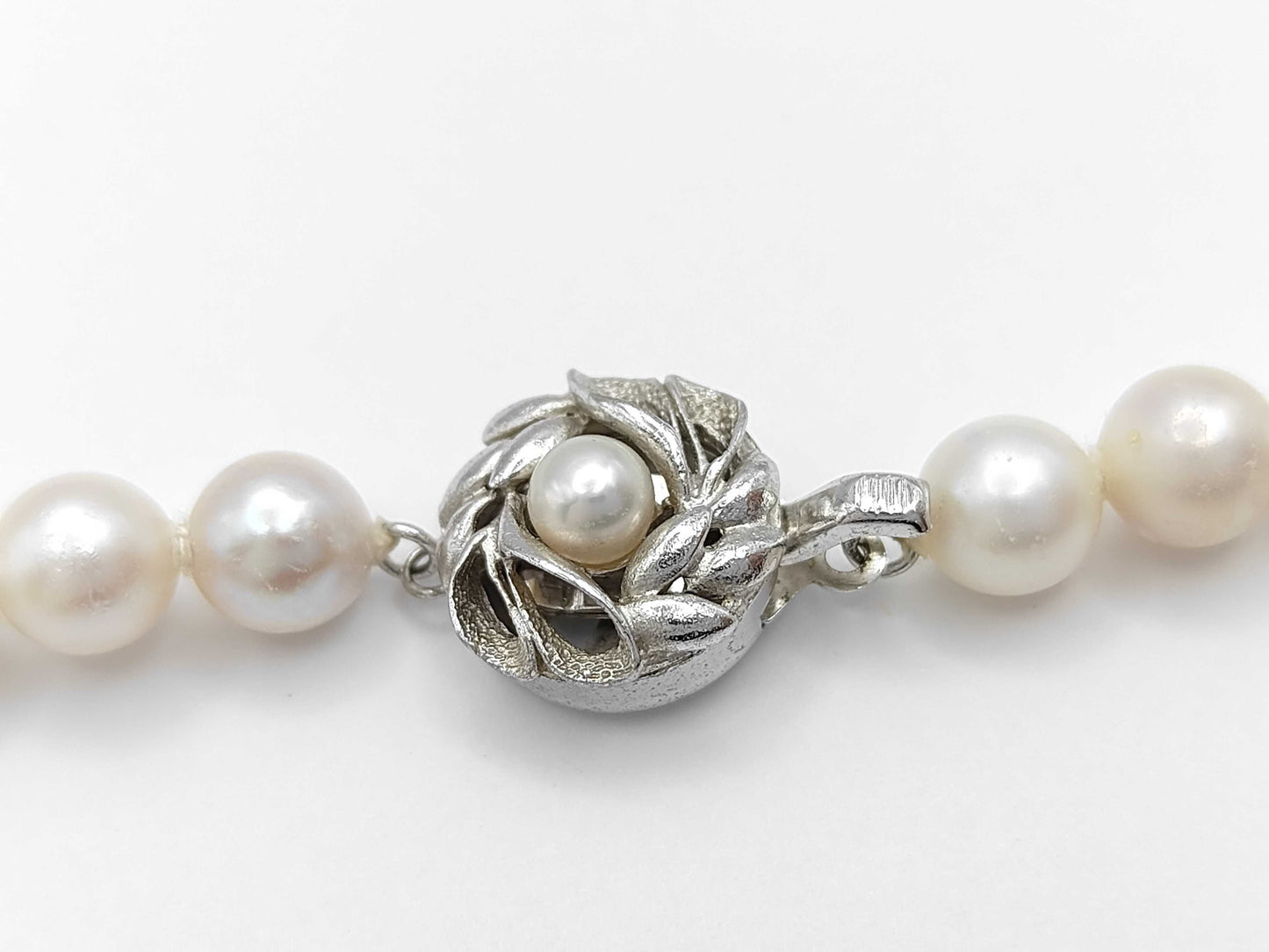 Semi-Round Pearl Necklace, Diameter: Approx. 7.0-7.4mm, Sterling Silver, 30.5g 