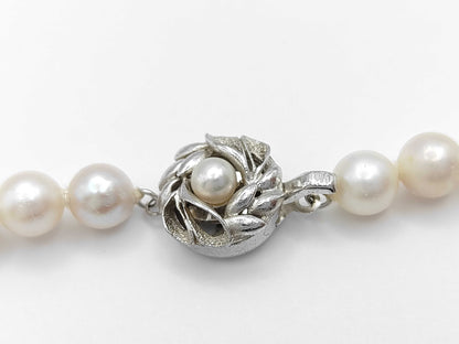 Semi-Round Pearl Necklace, Diameter: Approx. 7.0-7.4mm, Sterling Silver, 30.5g 