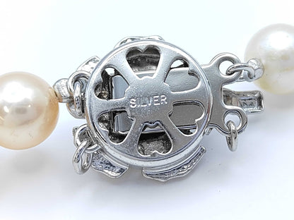 Pearl Necklace, Diameter: Approx. 7.0-7.3mm, Sterling Silver, 29.5g 