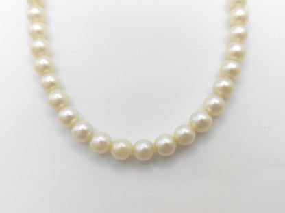 Pearl Necklace, Diameter: Approx. 7.0-7.3mm, Sterling Silver, 29.5g 