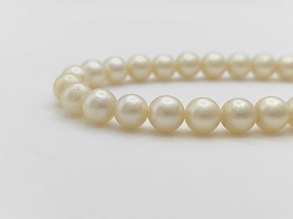 Pearl Necklace, Diameter: Approx. 7.0-7.3mm, Sterling Silver, 29.5g 