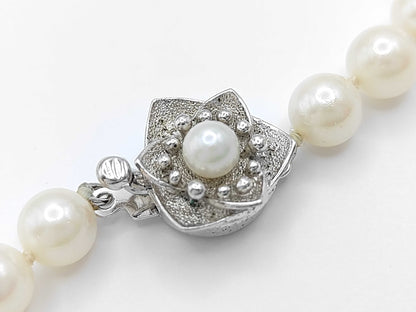 Pearl Necklace, Diameter: Approx. 6.4-6.8mm, Sterling Silver, 27.3g 