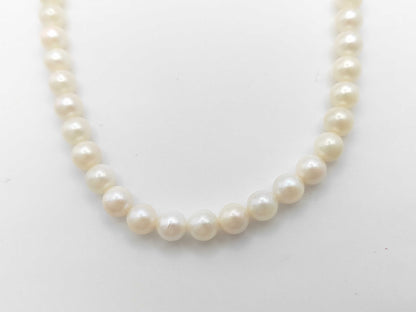 Pearl Necklace, Diameter: Approx. 6.5-6.9mm, Sterling Silver, 27.7g 