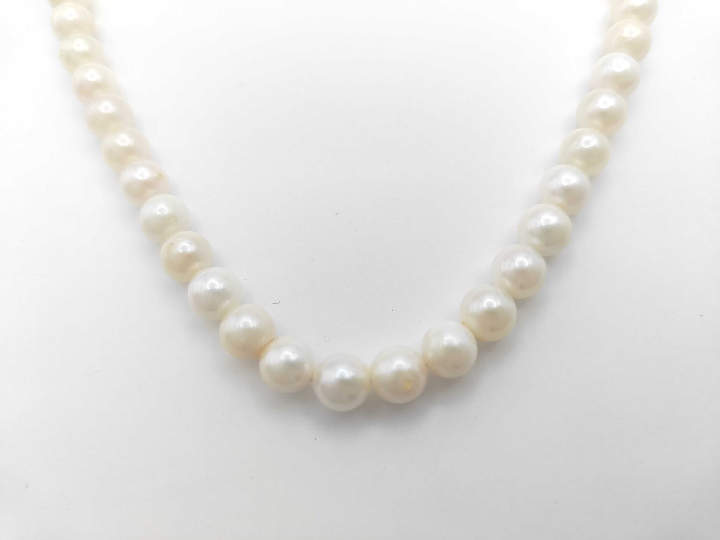 Pearl Necklace, Diameter: Approx. 7.0-7.2mm, Sterling Silver, 32.5g 