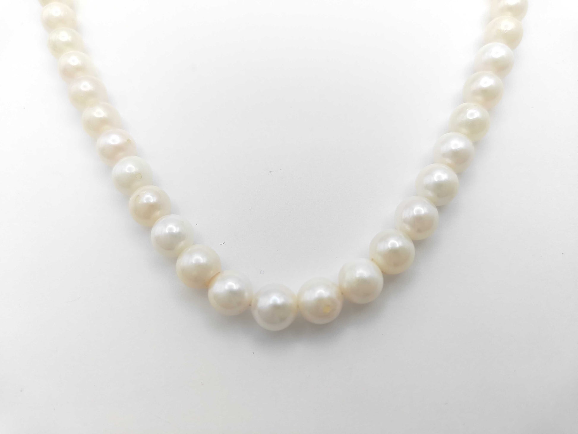 Pearl Necklace, Diameter: Approx. 7.0-7.2mm, Sterling Silver, 32.5g 