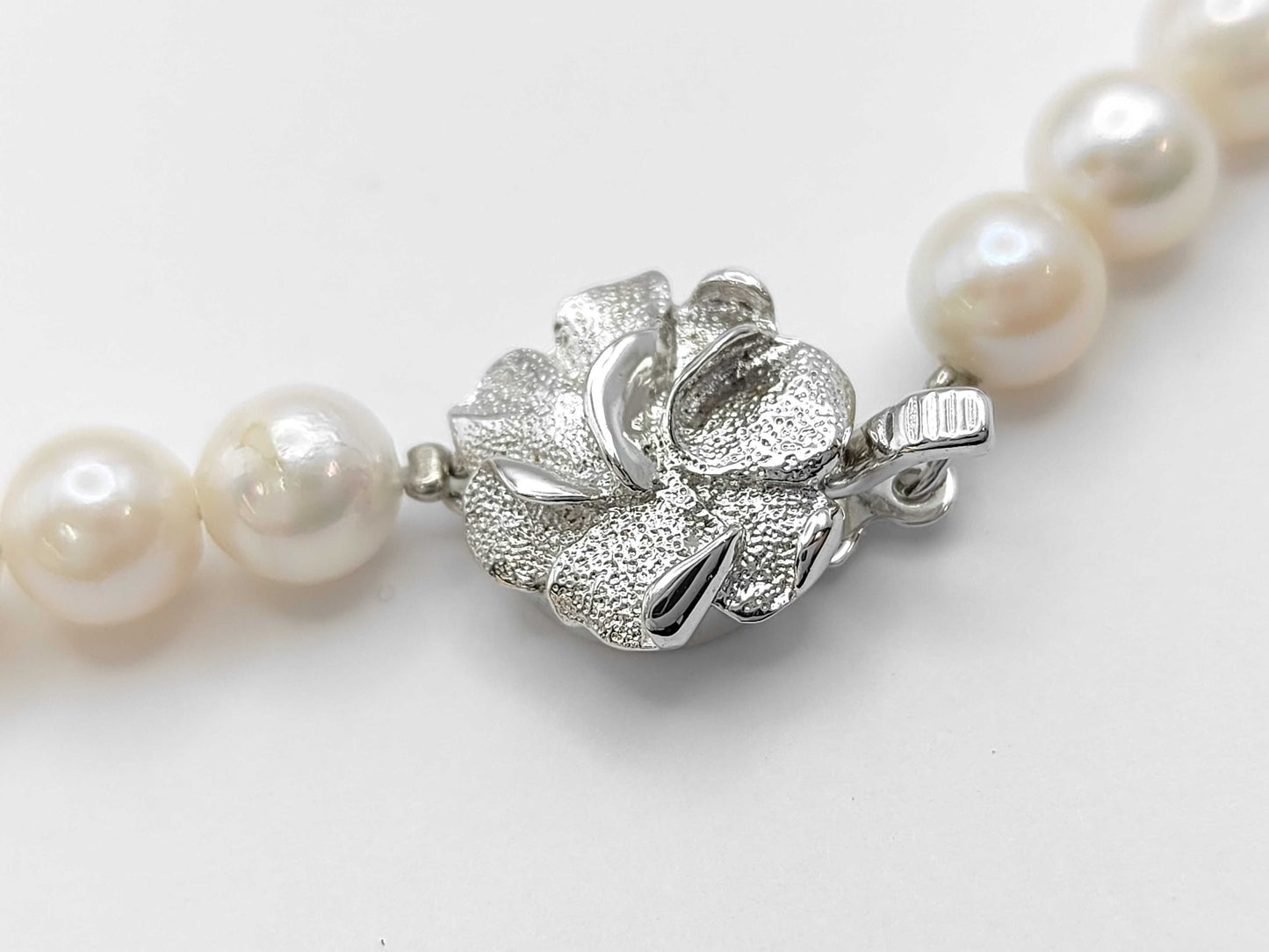 Pearl Necklace, Diameter: Approx. 7.0-7.2mm, Sterling Silver, 32.5g 