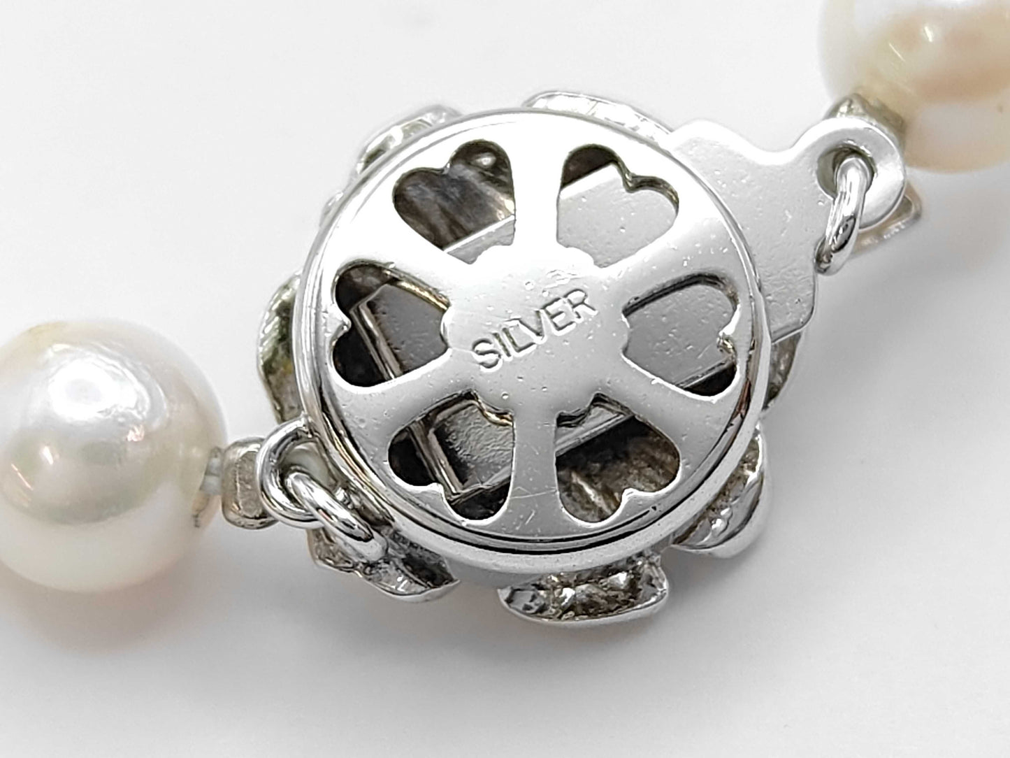 Pearl Necklace, Diameter: Approx. 7.0-7.2mm, Sterling Silver, 32.5g 