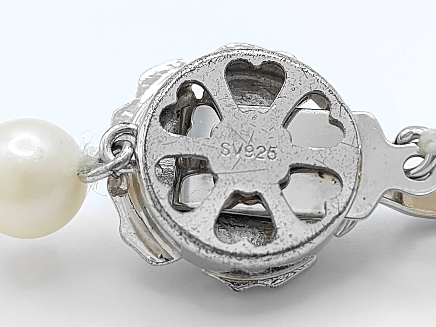 Pearl Necklace, Diameter: Approx. 6.4-6.9mm, Sterling Silver, 29.5g 