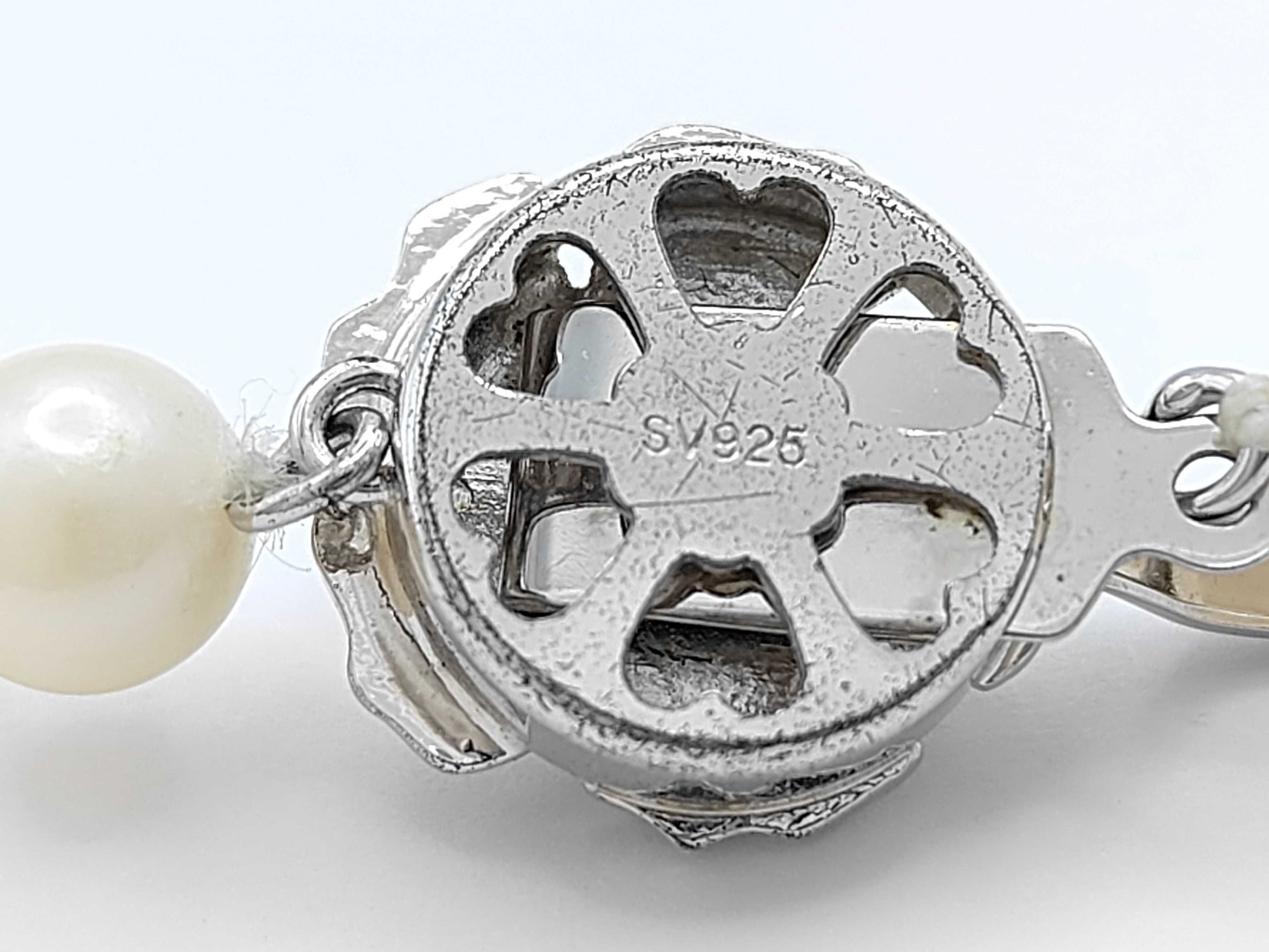 Pearl Necklace, Diameter: Approx. 6.4-6.9mm, Sterling Silver, 29.5g 