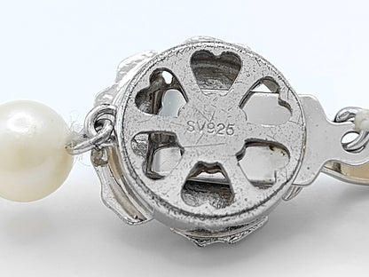 Pearl Necklace, Diameter: Approx. 6.4-6.9mm, Sterling Silver, 29.5g 