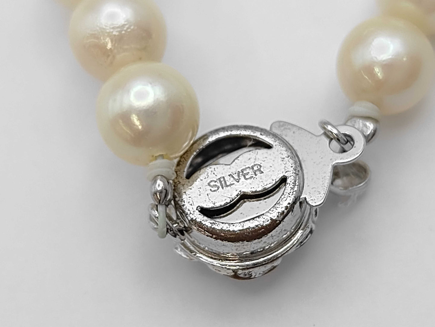 Pearl Necklace, Diameter: Approx. 6.0-6.4mm, Sterling Silver, 22.5g 