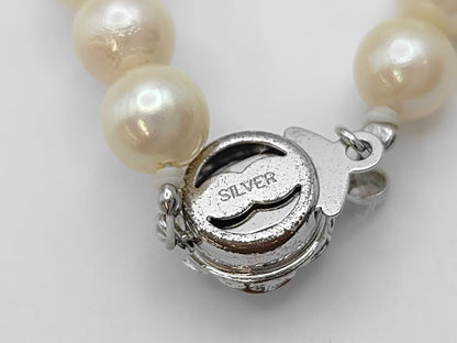 Pearl Necklace, Diameter: Approx. 6.0-6.4mm, Sterling Silver, 22.5g 