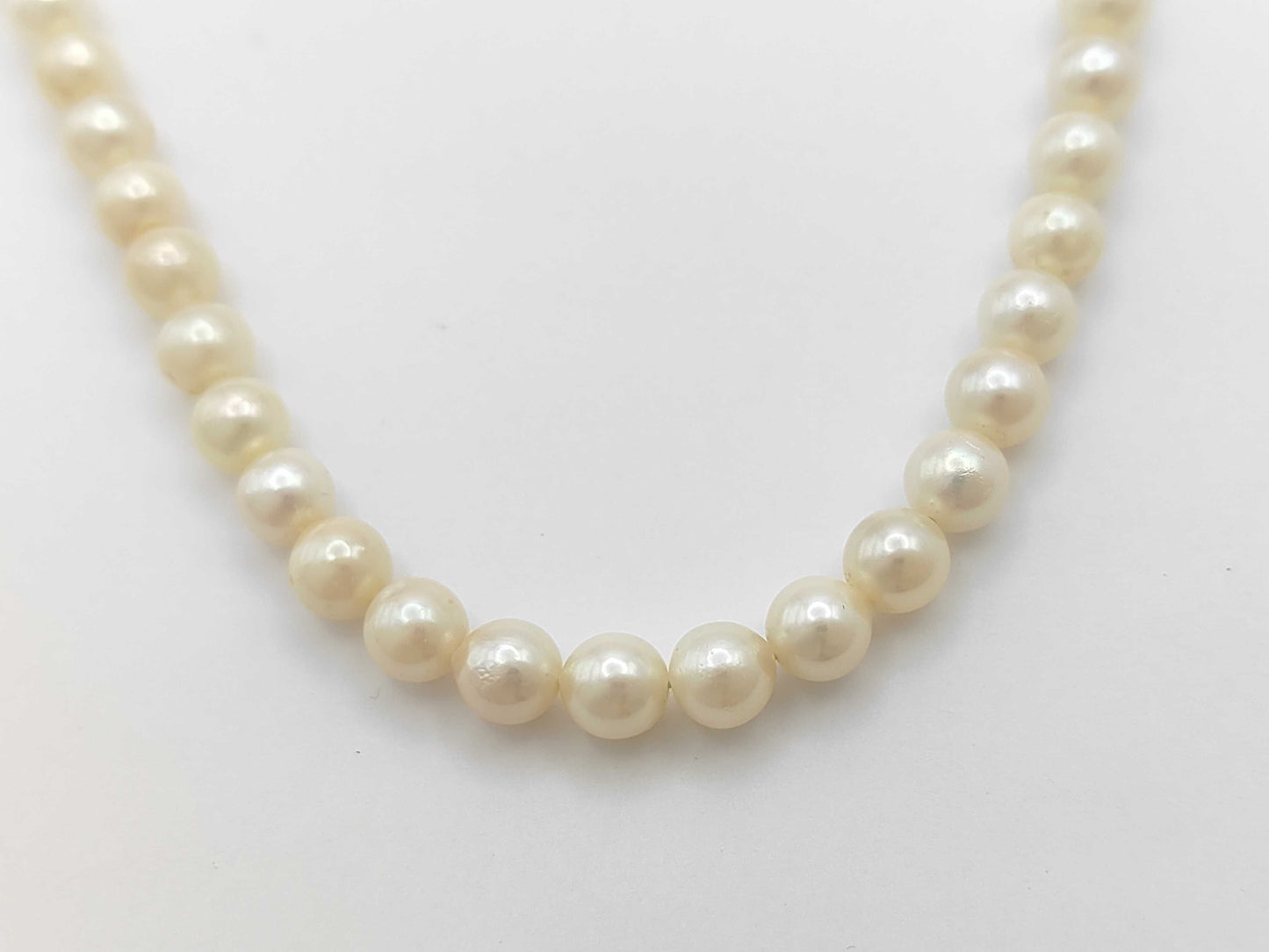 Pearl Necklace, Diameter: Approx. 6.0-6.4mm, Sterling Silver, 22.5g 