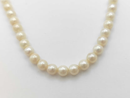 Pearl Necklace, Diameter: Approx. 6.0-6.4mm, Sterling Silver, 22.5g 