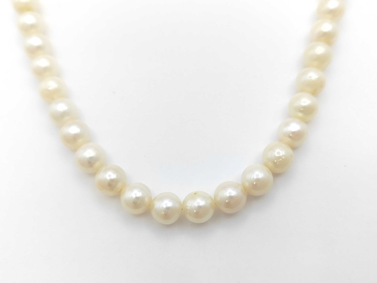 Pearl Necklace, Diameter: Approx. 6.0-6.4mm, Sterling Silver, 22.5g 