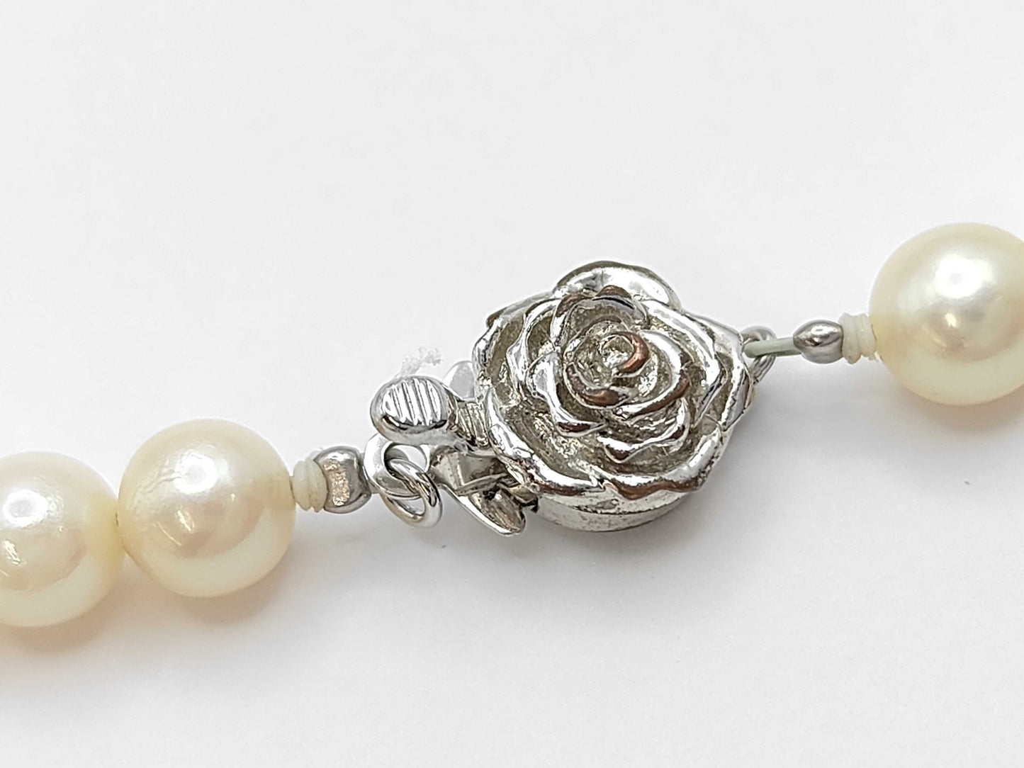 Pearl Necklace, Diameter: Approx. 6.0-6.4mm, Sterling Silver, 22.5g 