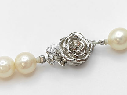 Pearl Necklace, Diameter: Approx. 6.0-6.4mm, Sterling Silver, 22.5g 