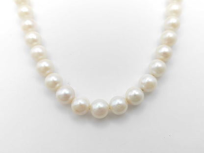 Pearl Necklace, Diameter: Approx. 8.4-8.9mm, Sterling Silver, 43.1g 