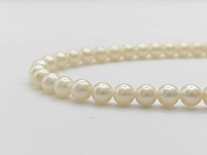 Pearl Necklace, Diameter: Approx. 5.5-5.9mm, Silver, 20.4g 