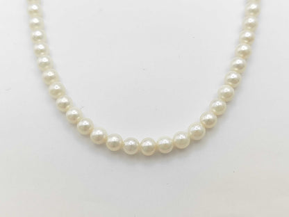 Pearl Necklace, Diameter: Approx. 5.5-5.9mm, Silver, 20.4g 