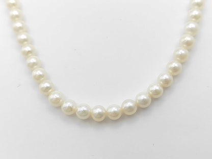 Pearl Necklace, Diameter: Approx. 5.5-5.9mm, Silver, 20.4g 