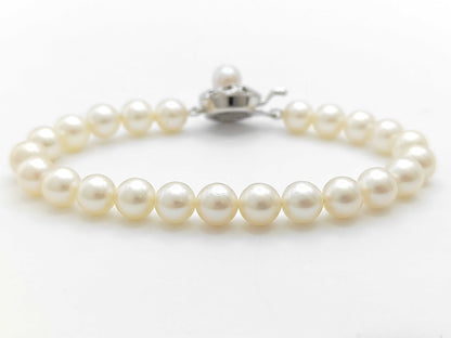Pearl Diameter Approx. 6.4-6.8mm Sterling Silver 12.0g Bracelet/Bangle 