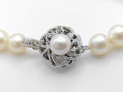 Pearl Diameter Approx. 6.4-6.8mm Sterling Silver 12.0g Bracelet/Bangle 