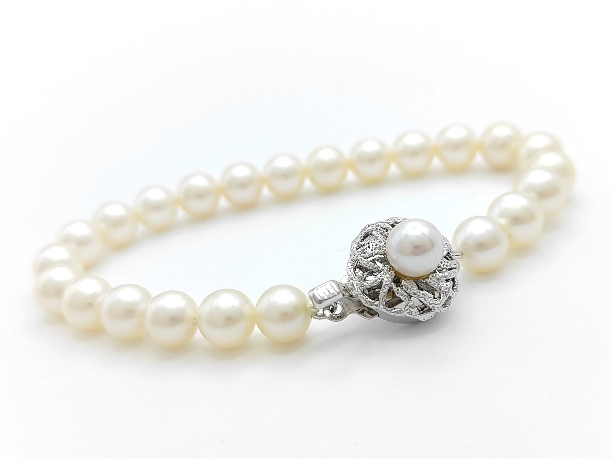 Pearl Diameter Approx. 6.4-6.8mm Sterling Silver 12.0g Bracelet/Bangle 