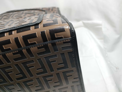 FENDI Runaway Shopper Embossed Leather Tote Bag 8BH351