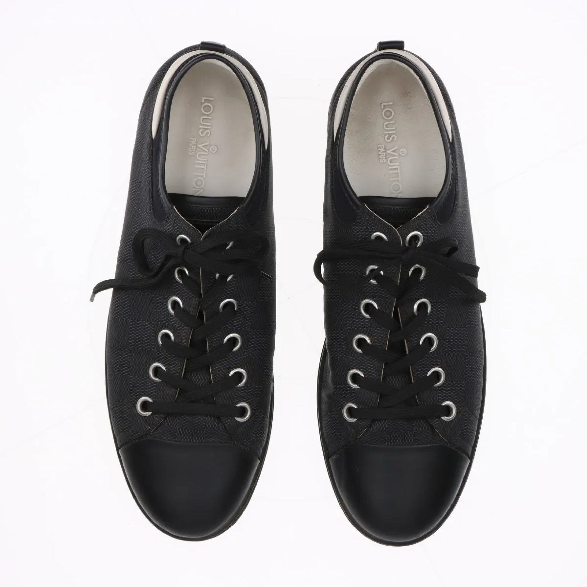 LOUIS VUITTON 2016 Leather and Fabric Sneakers 8 1/2 MS0126 Sneakers